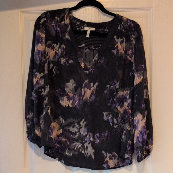 Joie Black 3/4 Sleeve Relaxed Blouse - Picture 1 of 9